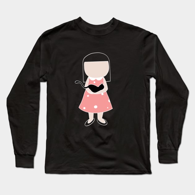 A girl with a cat Long Sleeve T-Shirt by Yaalala